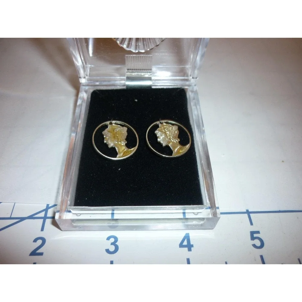 1944 Cut Out Mercury Dime Silver‎ Coin Dangle Earrings